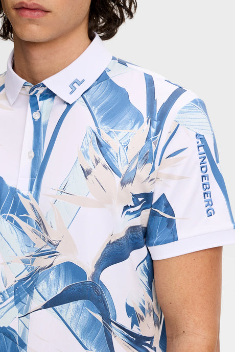 J.LINDEBERG Tour Tech Print Golf Polo Shirt – Men’s – Paradise Skylight