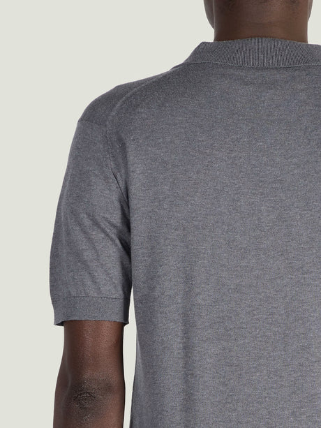 JOHN SMEDLEY Adrian Polo Shirt – Sea Island Cotton – Charcoal