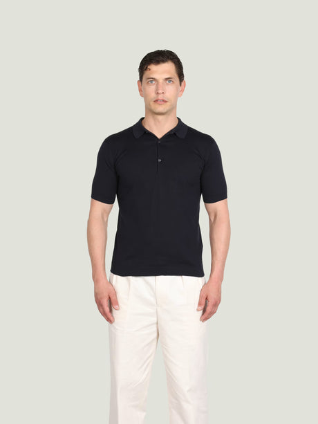 JOHN SMEDLEY Adrian Polo Shirt – Sea Island Cotton – Midnight