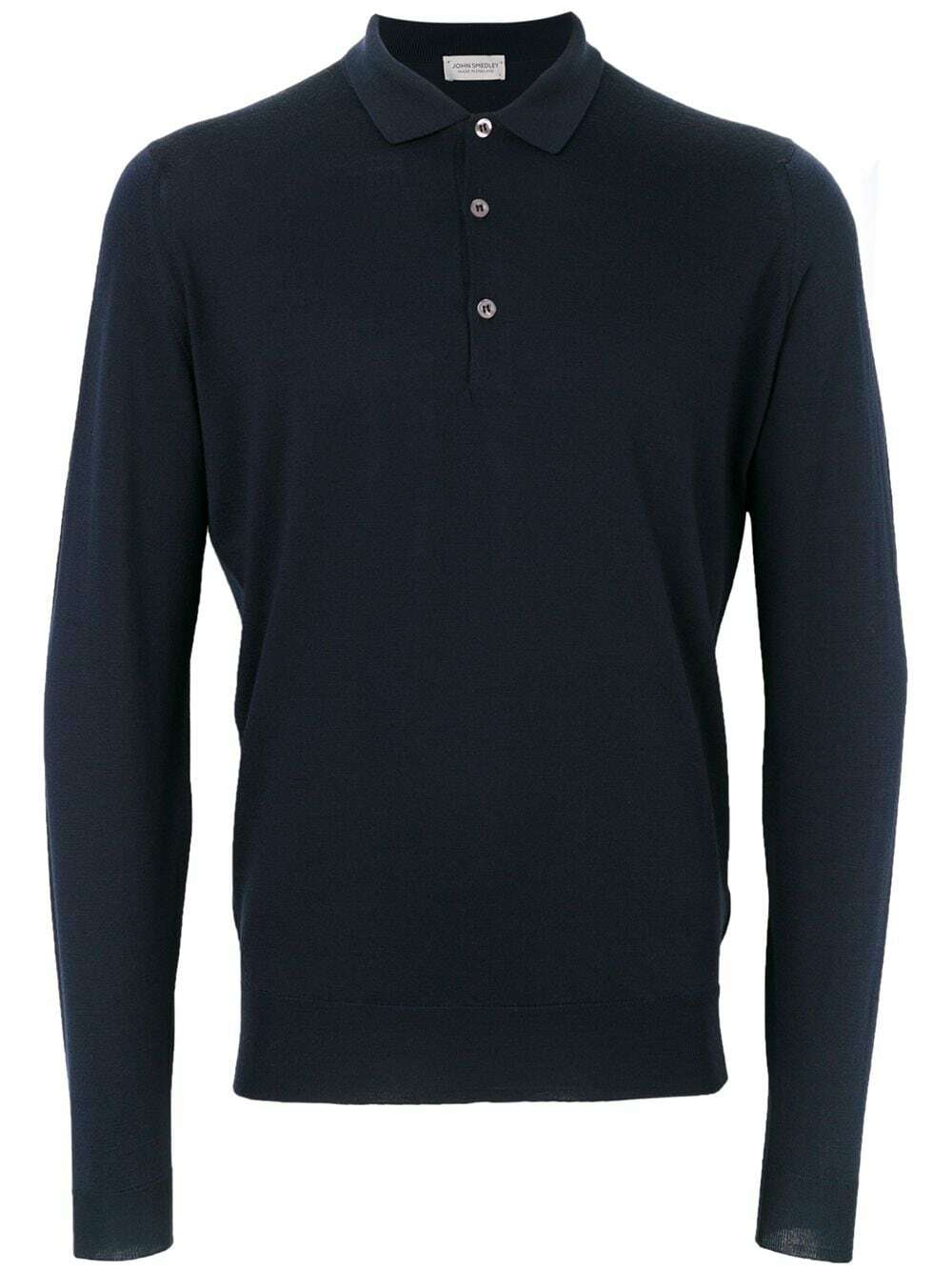 John Smedley Belper long sleeve polo in Midnight