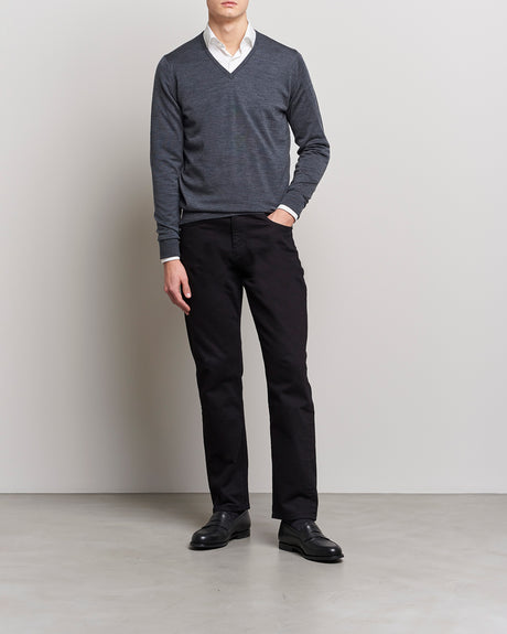 John Smedley Bobby in Charcoal — view 2