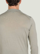 JOHN SMEDLEY Caverhill Long Sleeved Polo Shirt – Extra Fine Merino Wool – Thistle Dew
