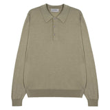 JOHN SMEDLEY Caverhill Long Sleeved Polo Shirt – Extra Fine Merino Wool – Thistle Dew