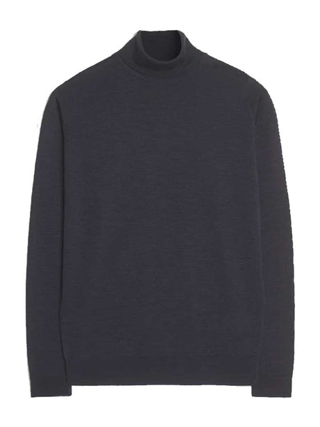 JOHN SMEDLEY Cherwell Roll Neck Jumper – Extra Fine Merino Wool – Hepburn Smoke
