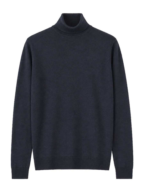 JOHN SMEDLEY Cherwell Roll Neck Jumper – Extra Fine Merino Wool – Midnight