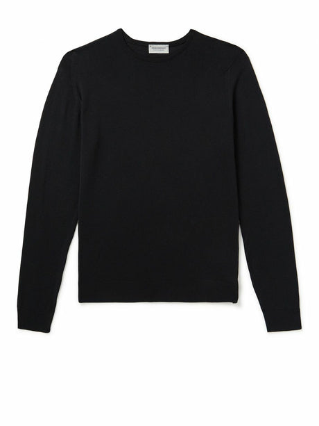 John Smedley Hatfield crew neck jumper in Black