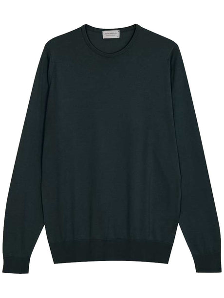 JOHN SMEDLEY Hatfield Crew Neck Jumper – Sea Island Cotton – Rainforest