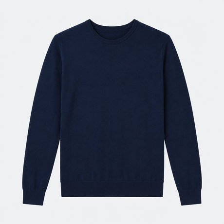 John Smedley Hatfield crew neck jumper in French Navy