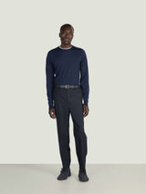 JOHN SMEDLEY Lundy Crew Neck Jumper – Extra Fine Merino Wool – Midnight