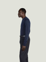 JOHN SMEDLEY Lundy Crew Neck Jumper – Extra Fine Merino Wool – Midnight