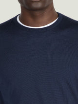 JOHN SMEDLEY Lundy Crew Neck Jumper – Extra Fine Merino Wool – Midnight
