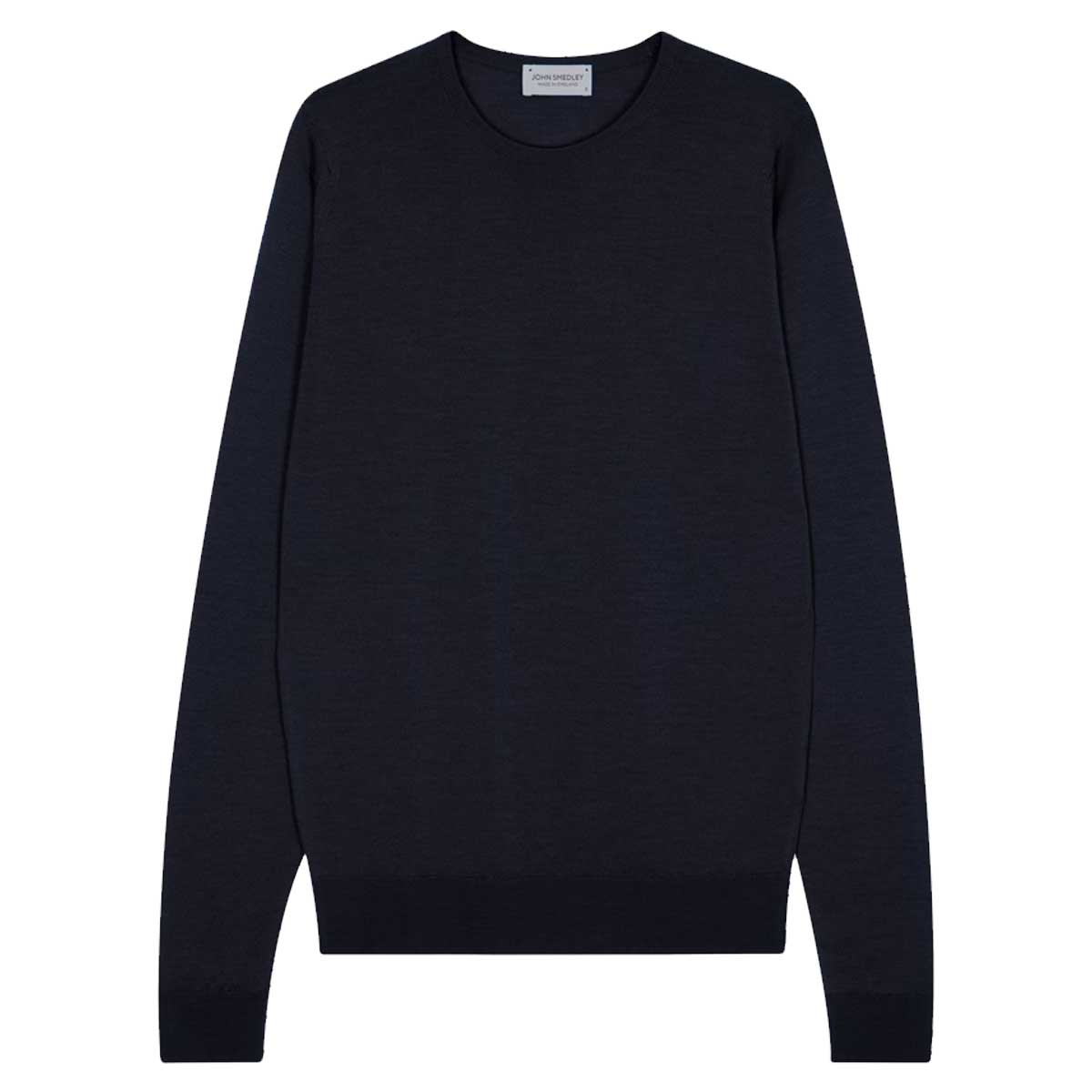 JOHN SMEDLEY Lundy Crew Neck Jumper – Extra Fine Merino Wool – Midnight