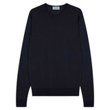JOHN SMEDLEY Lundy Crew Neck Jumper – Extra Fine Merino Wool – Midnight