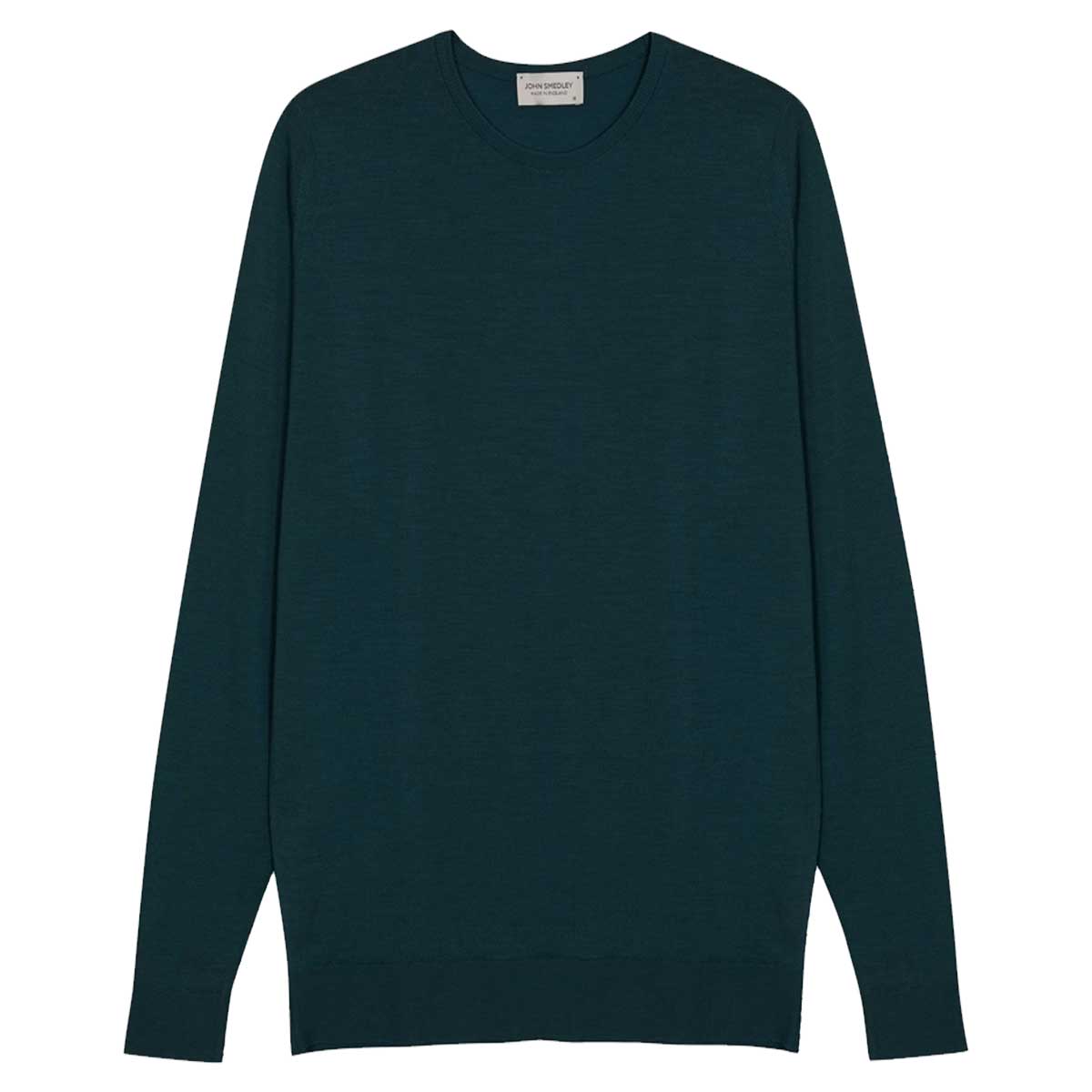 JOHN SMEDLEY Lundy Crew Neck Jumper – Extra Fine Merino Wool – Richardson Green