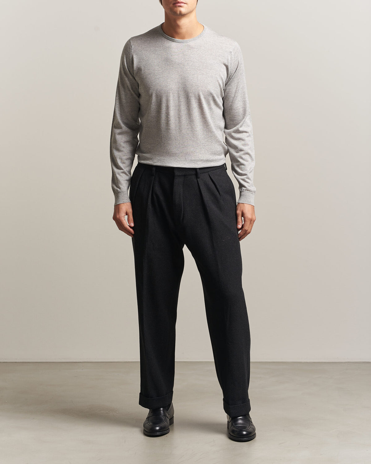 John Smedley Lundy in Nimbus Grey — view 2