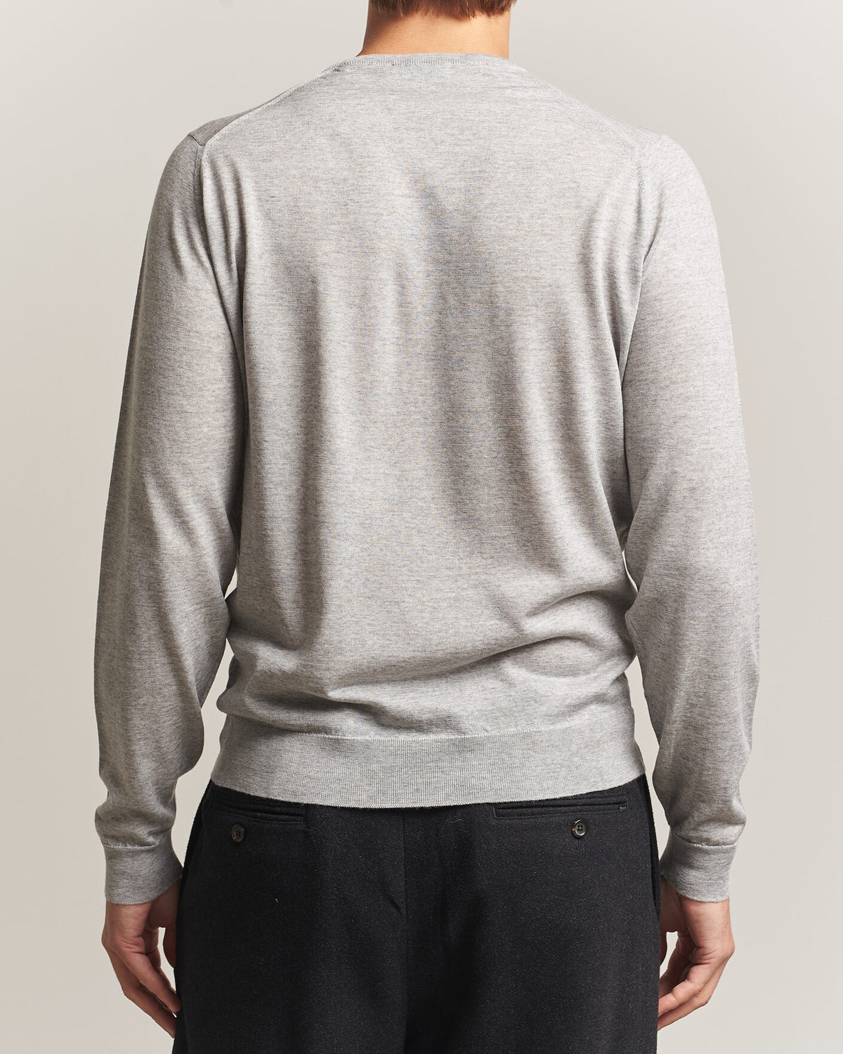 John Smedley Lundy in Nimbus Grey — view 4