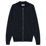 JOHN SMEDLEY Maclean Full-Zip Jumper – Extra Fine Merino Wool – Midnight