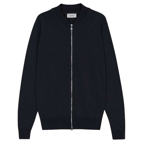 JOHN SMEDLEY Maclean Full-Zip Jumper – Extra Fine Merino Wool – Midnight