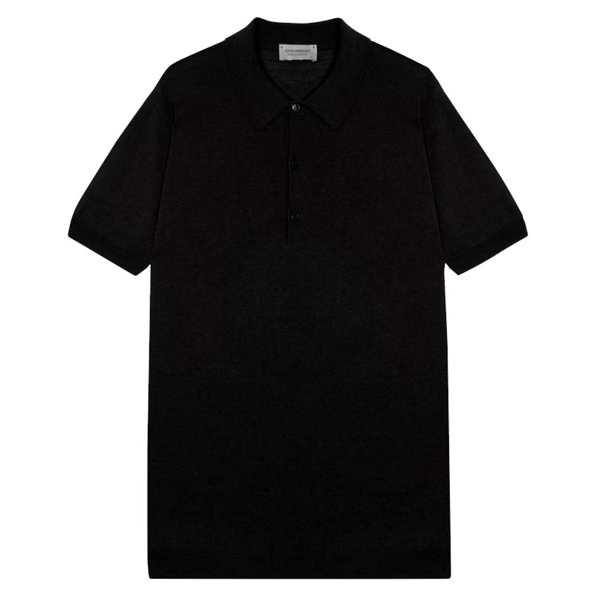JOHN SMEDLEY Macloud Polo Shirt – Extra Fine Merino Wool – Black