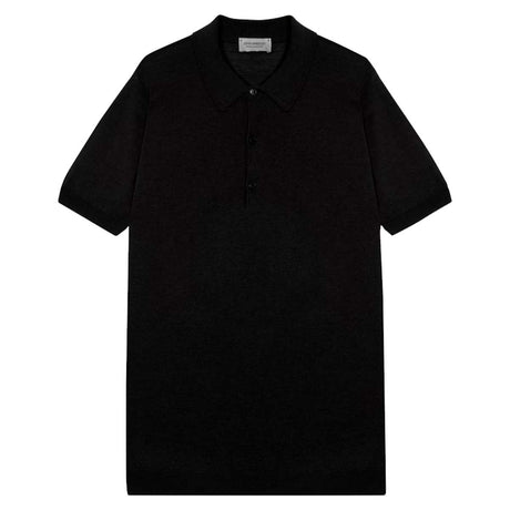 JOHN SMEDLEY Macloud Polo Shirt – Extra Fine Merino Wool – Black
