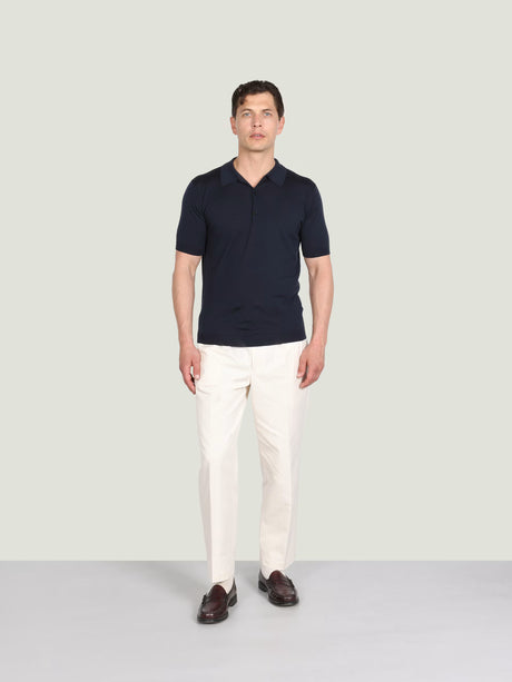 JOHN SMEDLEY Macloud Polo Shirt – Extra Fine Merino Wool – Midnight