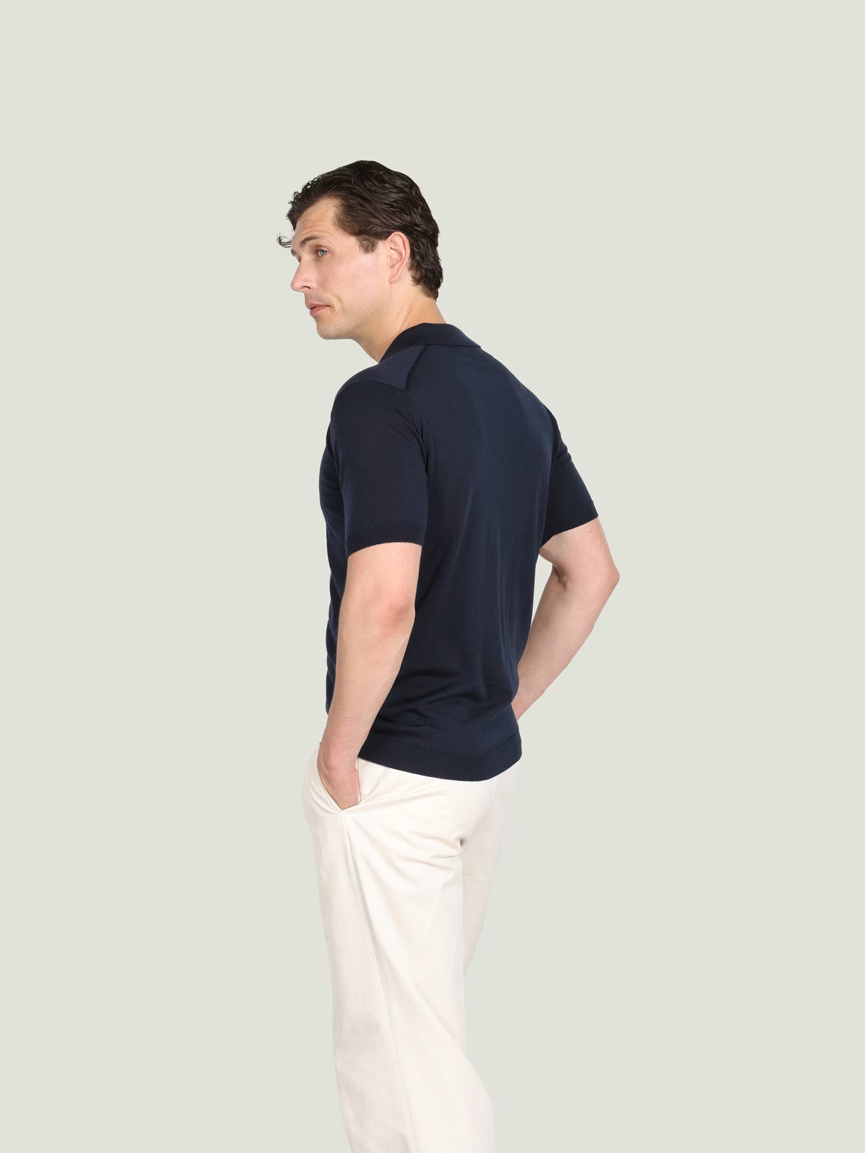 JOHN SMEDLEY Macloud Polo Shirt – Extra Fine Merino Wool – Midnight