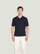 JOHN SMEDLEY Macloud Polo Shirt – Extra Fine Merino Wool – Midnight