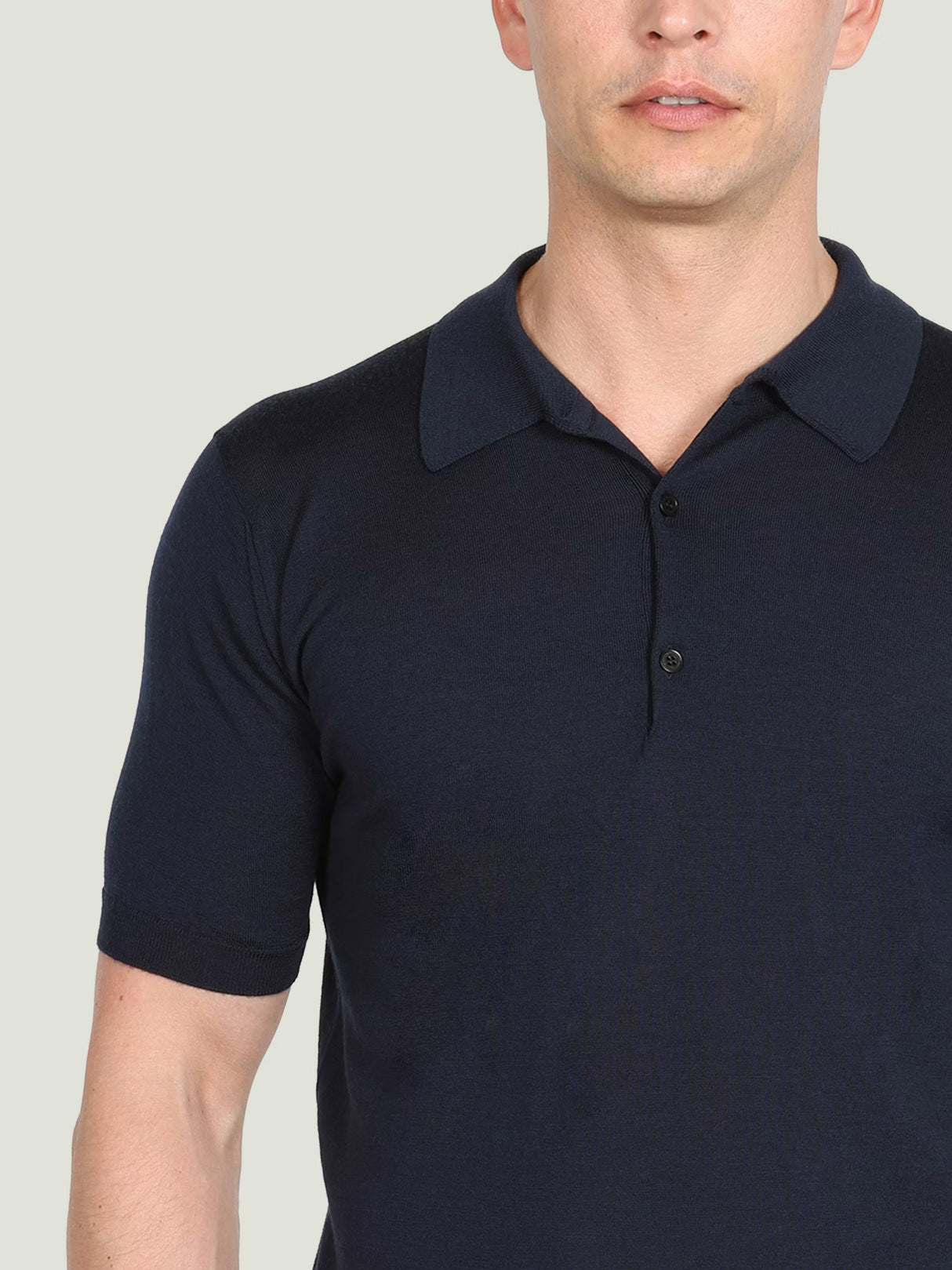JOHN SMEDLEY Macloud Polo Shirt – Extra Fine Merino Wool – Midnight
