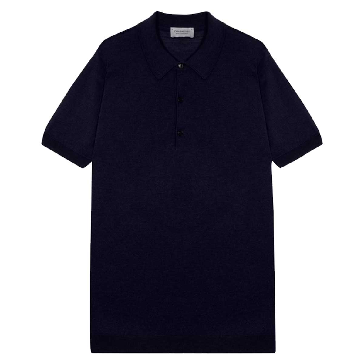JOHN SMEDLEY Macloud Polo Shirt – Extra Fine Merino Wool – Midnight