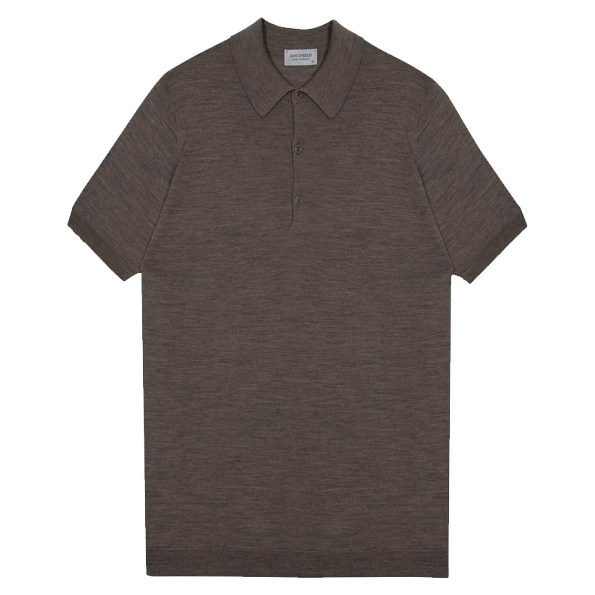 JOHN SMEDLEY Macloud Polo Shirt – Extra Fine Merino Wool – Mushroom