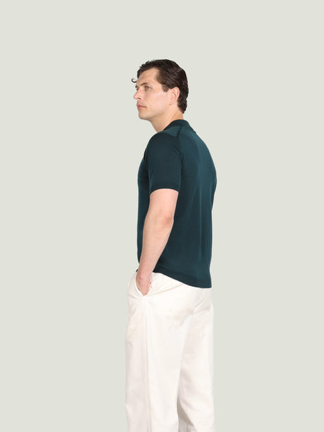 JOHN SMEDLEY Macloud Polo Shirt – Extra Fine Merino Wool – Richardson Green