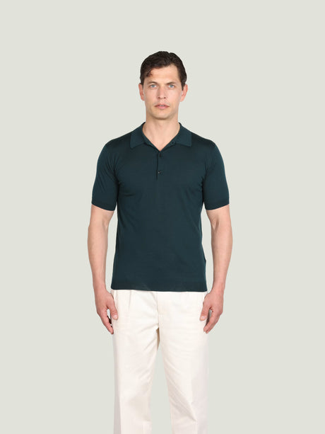 JOHN SMEDLEY Macloud Polo Shirt – Extra Fine Merino Wool – Richardson Green