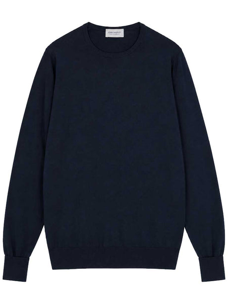 JOHN SMEDLEY Marcus Crew Neck Jumper – Extra Fine Merino Wool – Midnight