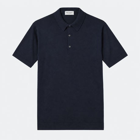 John Smedley Mycroft polo shirt in French Navy