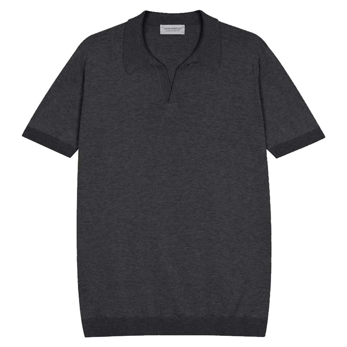 JOHN SMEDLEY Noah Polo Shirt – Sea Island Cotton – Charcoal