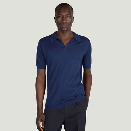 JOHN SMEDLEY Noah Polo Shirt – Sea Island Cotton – French Navy