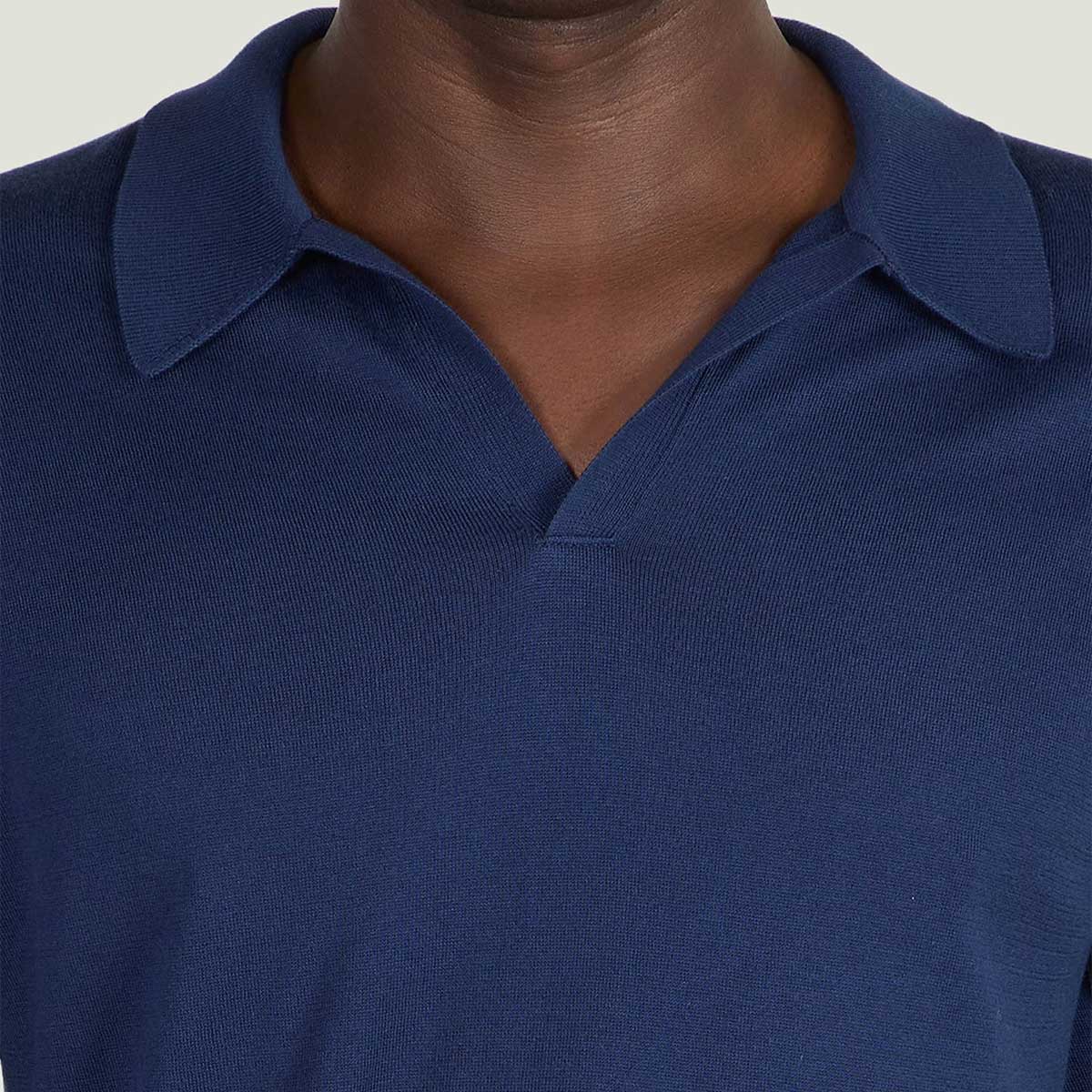 JOHN SMEDLEY Noah Polo Shirt – Sea Island Cotton – French Navy