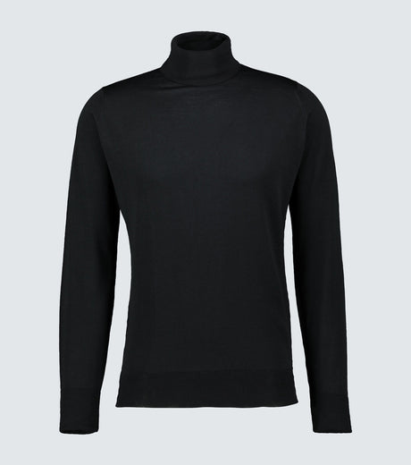 John Smedley Richards roll neck jumper in Black