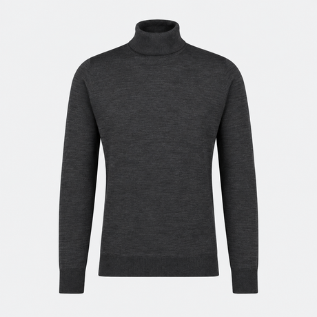 John Smedley Richards roll neck jumper in Hepburn Smoke