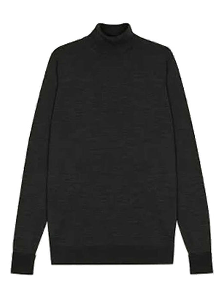 JOHN SMEDLEY Richards Roll Neck Jumper – Extra Fine Merino Wool – Hepburn Smoke