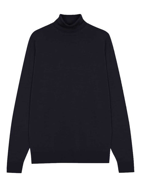 JOHN SMEDLEY Richards Roll Neck Jumper – Extra Fine Merino Wool – Midnight