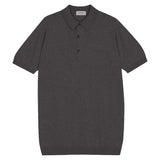 JOHN SMEDLEY Roth Textured Polo Shirt – Sea Island Cotton – Charcoal