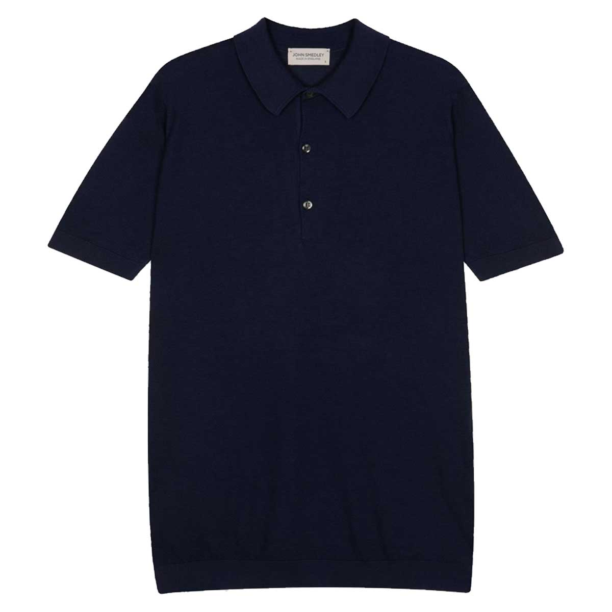 JOHN SMEDLEY Roth Textured Polo Shirt – Sea Island Cotton – French Navy