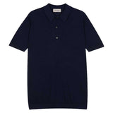 JOHN SMEDLEY Roth Textured Polo Shirt – Sea Island Cotton – French Navy