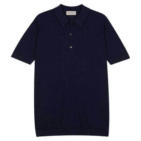 JOHN SMEDLEY Roth Textured Polo Shirt – Sea Island Cotton – French Navy
