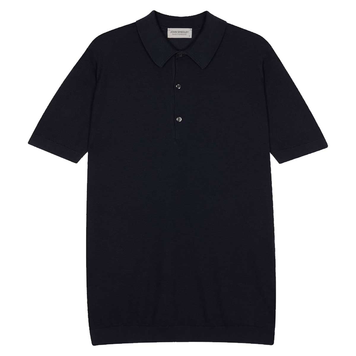 JOHN SMEDLEY Roth Textured Polo Shirt – Sea Island Cotton – Midnight
