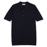 JOHN SMEDLEY Roth Textured Polo Shirt – Sea Island Cotton – Midnight