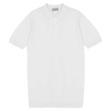 JOHN SMEDLEY Roth Textured Polo Shirt – Sea Island Cotton – White