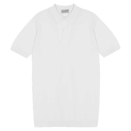 JOHN SMEDLEY Roth Textured Polo Shirt – Sea Island Cotton – White