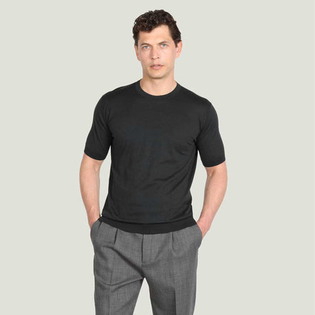 JOHN SMEDLEY Torin T-Shirt – Sea Island Cotton – Black